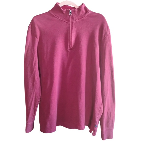 Chaps Other - Chaps Men's Red Quarter Zip Sweater XL Pullover Cotton Knit Classic Fit